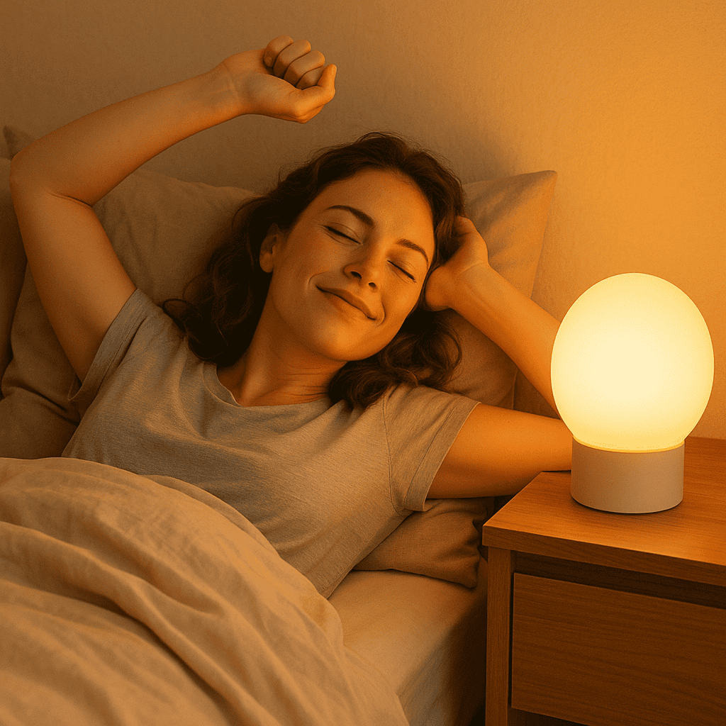 beste wake-up light vrouw bed
