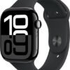 Apple Watch Series 10 - Wifi - 46mm - Zwarte Aluminium Case met Zwart Sportbandje - M/L