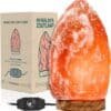 Dimbare Grote Zoutlamp 3-5KG Himalayazout– Tafellamp – Sfeerlamp – Zoutsteen Nachtlampje – Dimbaar – Incl. E-book – Kerstcadeau