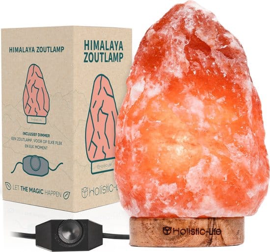 Dimbare Zoutlamp 2-3KG Himalayazout– Tafellamp – Sfeerlamp – Zoutsteen Nachtlampje – Dimbaar – Incl. E-book – Kerstcadeau