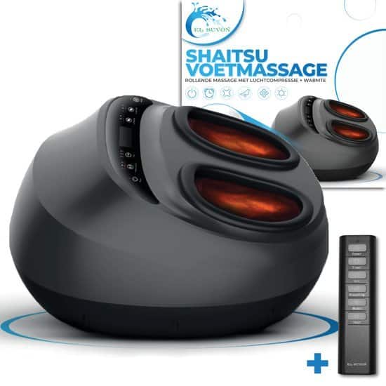 El Suvon Shiatsu Voetmassage apparaat - Voetmassage - Voetmassage Apparaat met Luchtcompressie en Infrarood Warmte - Voor Verbeterde Bloedcirculatie - Afstandsbediening