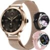 Golden Sound AMOLED Smartwatch Dames - 3 extra bandjes - Geschikt voor elke laptop en smartphone - Stappenteller - Slaapmonitor - Saturatiemeter - 40mm