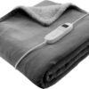 Inventum HB180G elektrische verwarmde bovendeken 180x130 cm - Eenpersoons - 9 warmtestanden - Uitwasbaar - Automatische uitschakeling - Fleece - Grijs