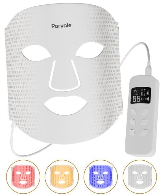 PARVALE® Led Gezichtsmasker - Collageen & Led Masker - Infraroodlamp - Rood Licht Therapie - Infraroodtherapie - Red Light Therapy - Led Face Mask