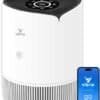 Vibrix PureFlow30 Luchtreiniger / Air Purifier – HEPA H13 + koolstoffilter inbegrepen – 180 m³/u, voor kamers tot ca. 30 m² – Ionisator – App-bediening – Zeer stil & slaapstand – Luchtkwaliteitindicator – Helpt bij stof, pollen & huisstofmijt